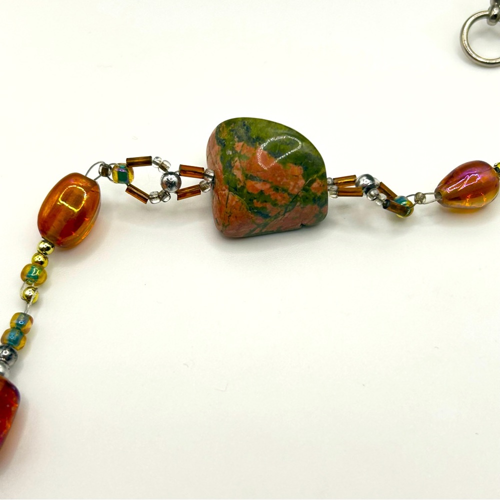 Vintage Unakite Natural Stone Bracelet - Picture 2 of 6